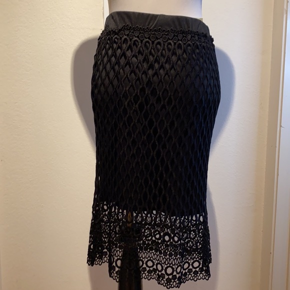 RARE Vintage SAM Black Lace Skirt Set Size: Small - Picture 10 of 12
